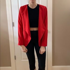 Red blazer.